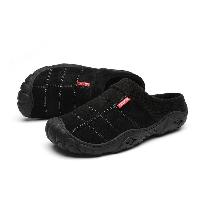 Heren Zachte Comfy Suède Antislip Warm Thuis Katoenen Pantoffels