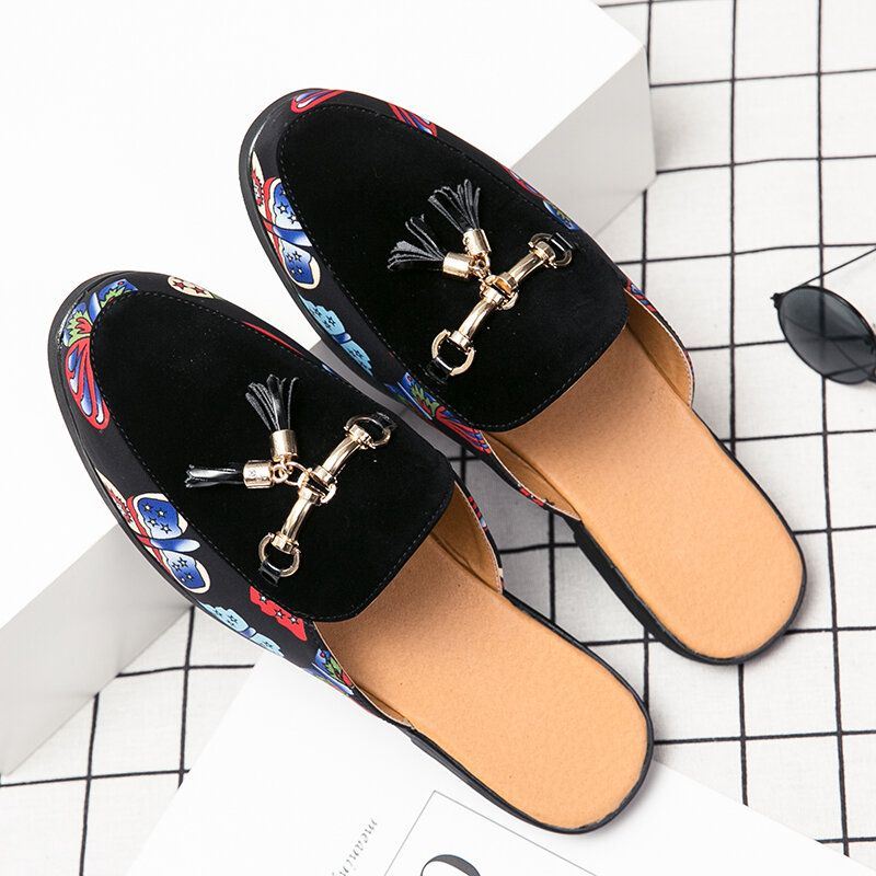 Heren Zachte Zool Modieus Patroon Antislip Gesloten Teen Casual Slippers