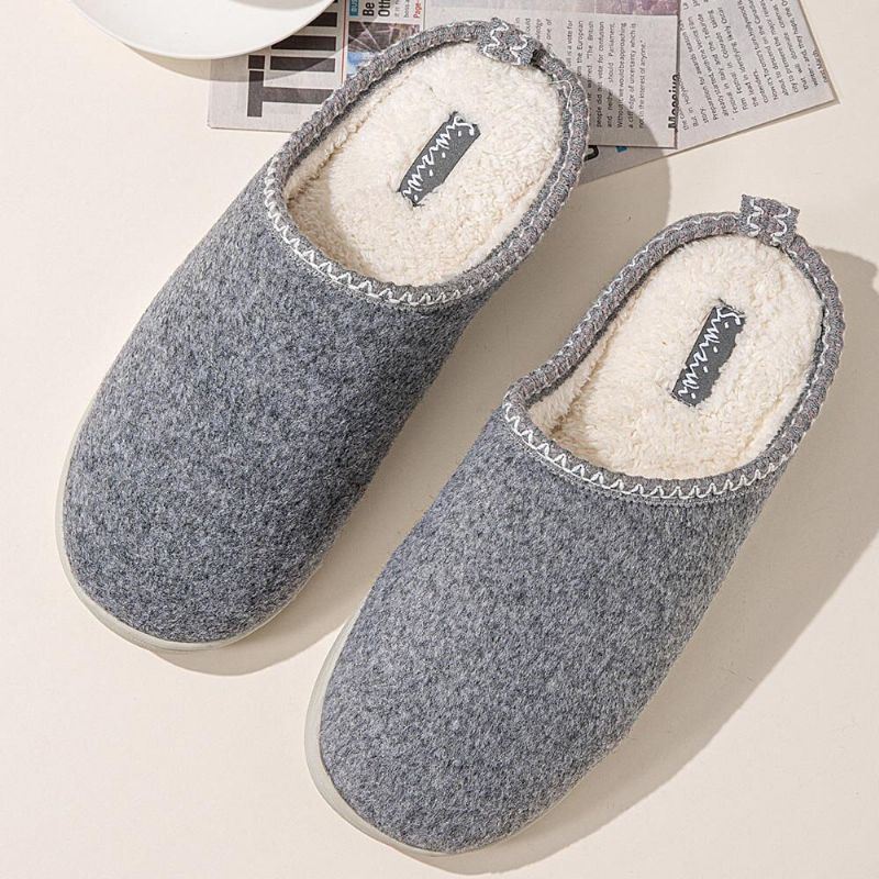 Heren Zachte Zool Ronde Kop Antislip Dikker Warme Thuis Winter Slippers