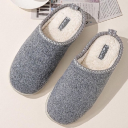 Heren Zachte Zool Ronde Kop Antislip Dikker Warme Thuis Winter Slippers