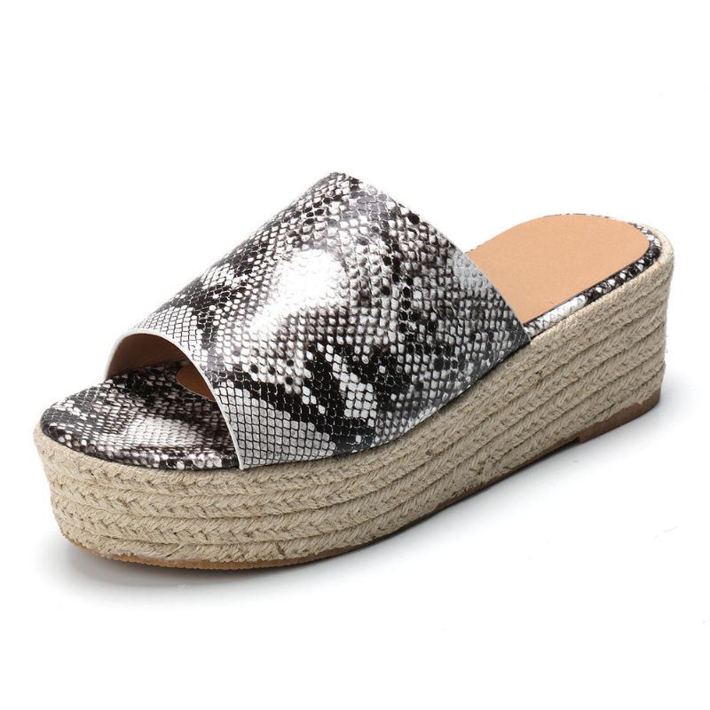 Serpentine Zachte Comfortabele Comfortabele Pantoffels Met Ronde Neus Wedge