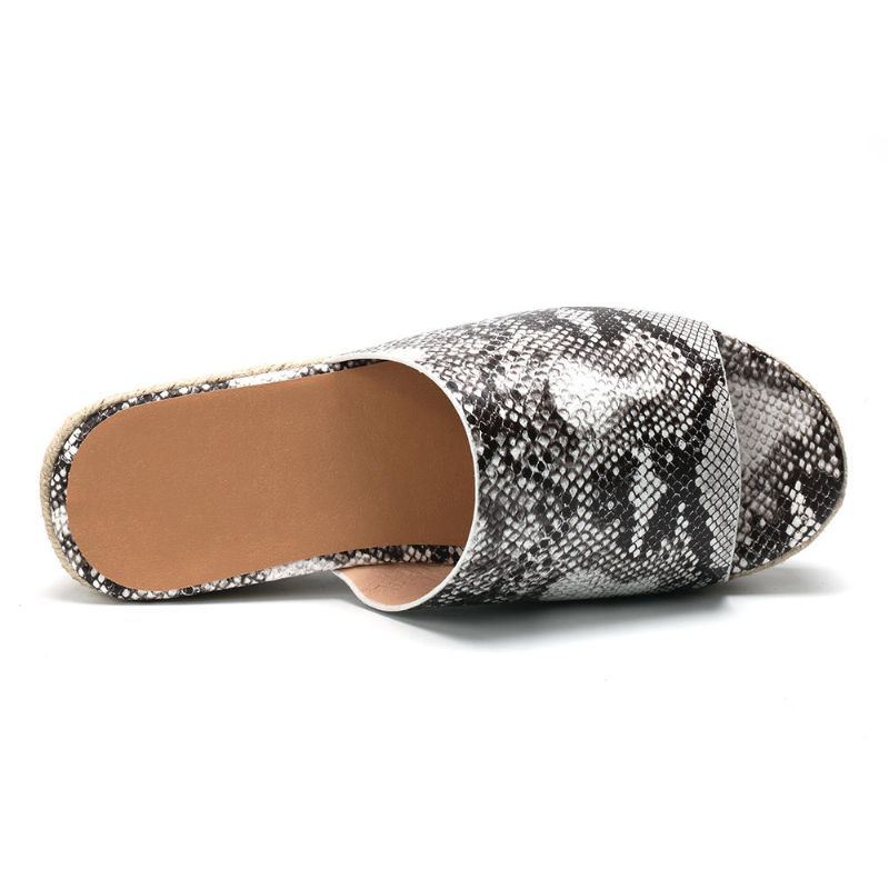 Serpentine Zachte Comfortabele Comfortabele Pantoffels Met Ronde Neus Wedge