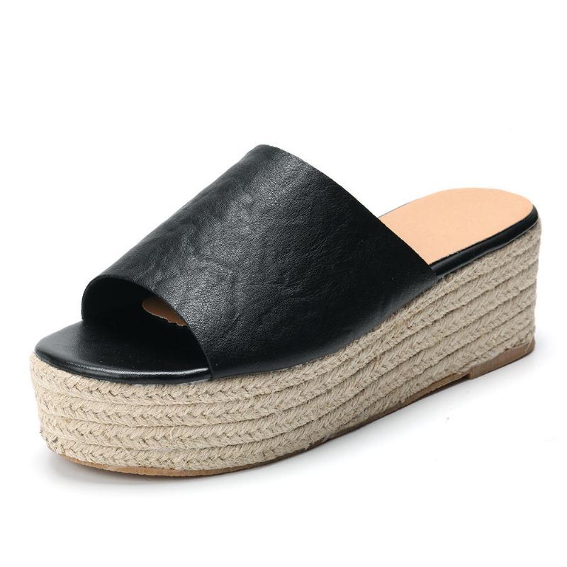 Serpentine Zachte Comfortabele Comfortabele Pantoffels Met Ronde Neus Wedge