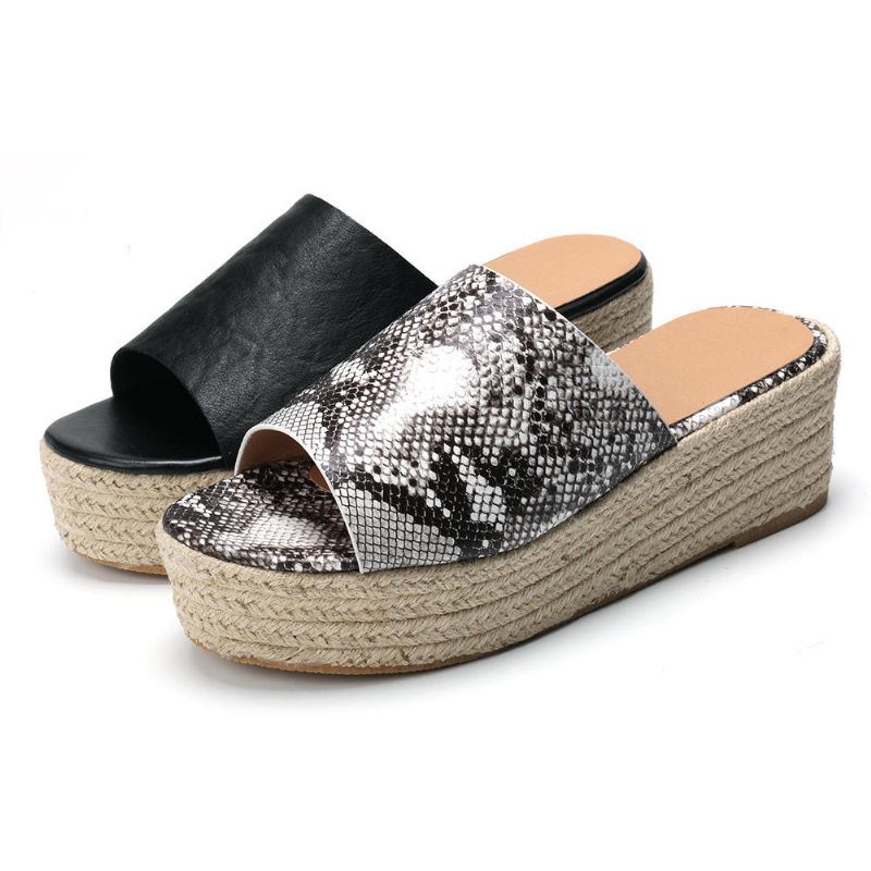 Serpentine Zachte Comfortabele Comfortabele Pantoffels Met Ronde Neus Wedge