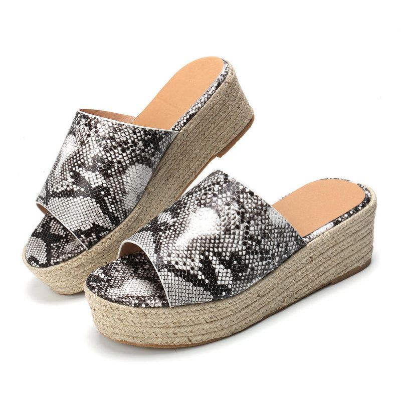 Serpentine Zachte Comfortabele Comfortabele Pantoffels Met Ronde Neus Wedge