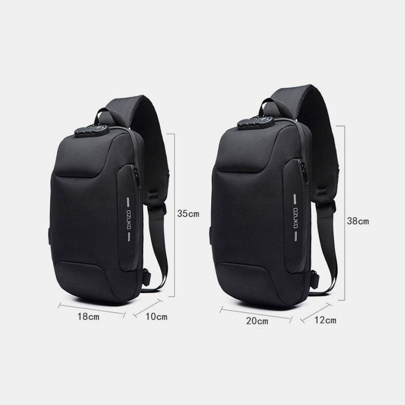 Heren Anti-diefstal Usb Opladen Meerlaagse Waterdichte Crossbodytas Borsttas Sling Bag