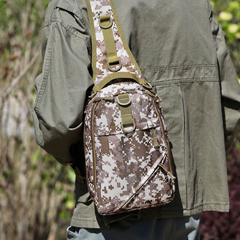 Heren Camouflage Multi-carry Tactical Vissen Reizen Outdoor Borsttas Schoudertas