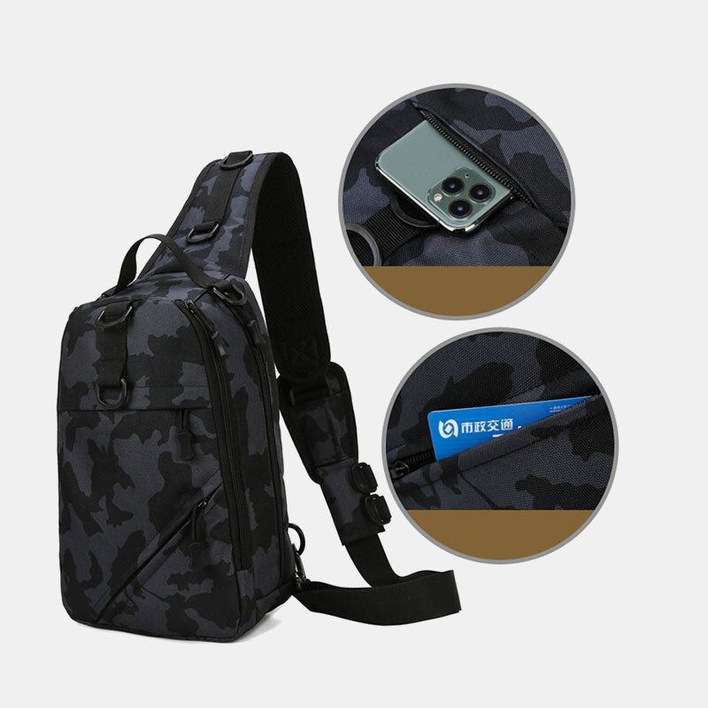 Heren Camouflage Multi-carry Tactical Vissen Reizen Outdoor Borsttas Schoudertas