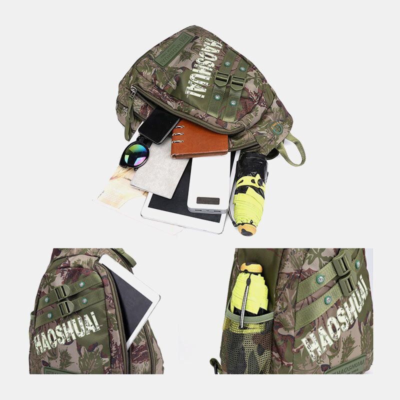 Heren Camoufleert Multifunctionele Grote Capaciteit Waterdichte Sport Borsttas Schoudertas Crossbody Tas Rugzak