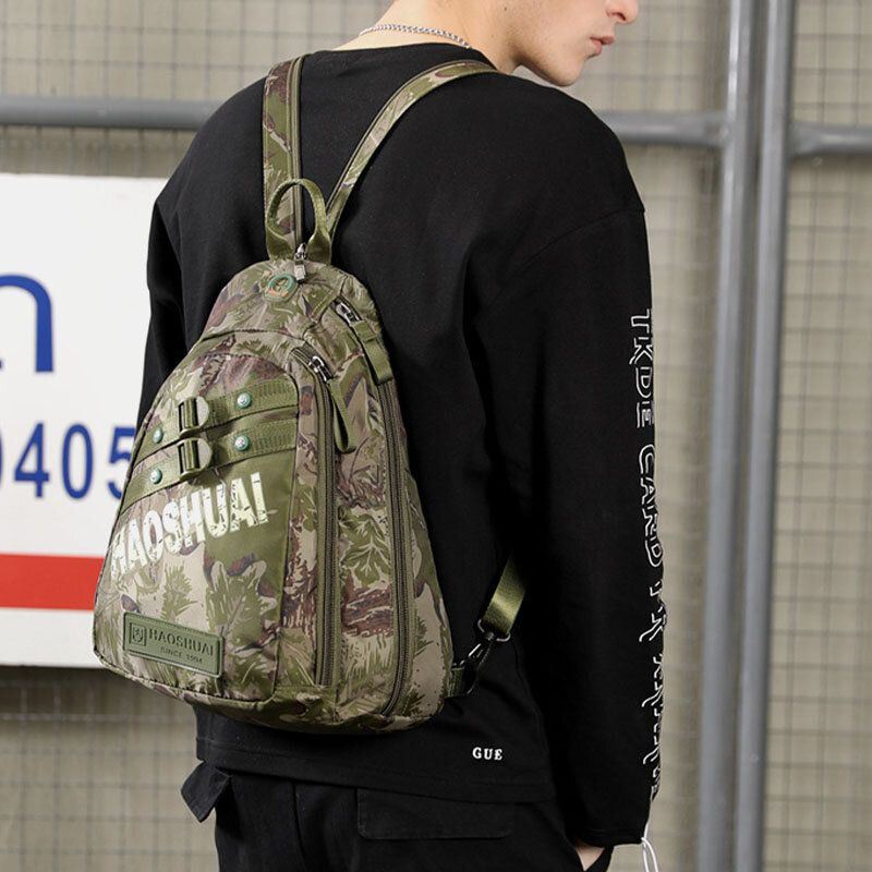 Heren Camoufleert Multifunctionele Grote Capaciteit Waterdichte Sport Borsttas Schoudertas Crossbody Tas Rugzak