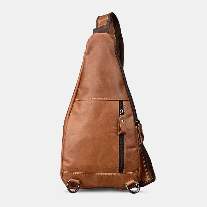 Heren Echt Lederen Multi-pocket Anti-diefstal Borsttas Retro Dragen Waterdichte Crossbody Tas