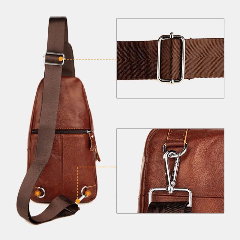 Heren Echt Leer Zachte Waterdichte Borsttas Outdoor Sport Retro Grote Capaciteit Crossbody Tassen Schoudertas