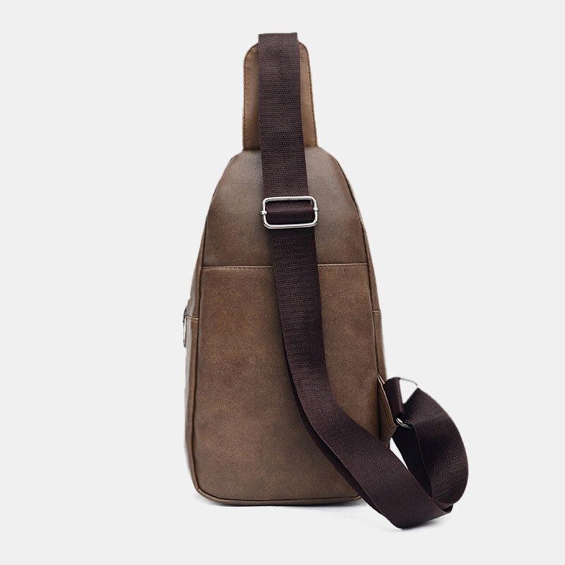 Heren Grote Capaciteit Oortelefoon Gat Zakelijke Multi-pocket Crossbody Tas Borsttas Sling Bag