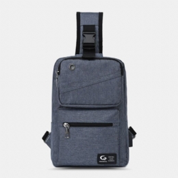 Heren Grote Capaciteit Usb Oplaadbare Gat Hoofdtelefoon Gat Waterdichte Borst Tassen Schoudertas Crossbody Tassen