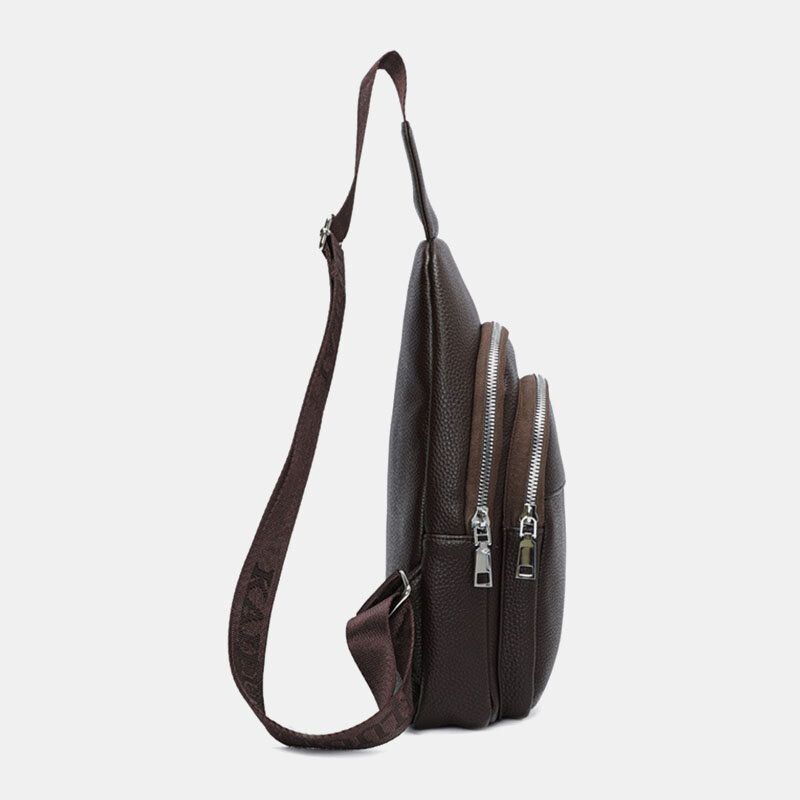 Heren Kunstleer Casual Outdoor Mode Grote Capaciteit Crossbody Tas Borsttas