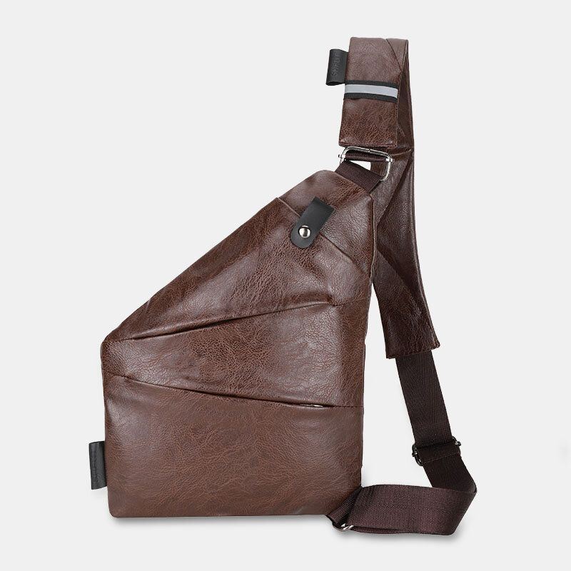 Heren Kunstleer Multi-pockets Waterdichte Borsttas Crossbody Tas