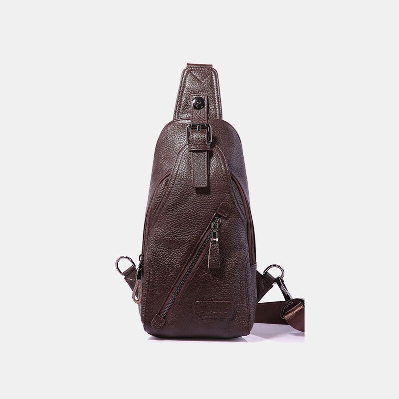 Heren Lederen Borsttas Schoudertas Crossbody Tas