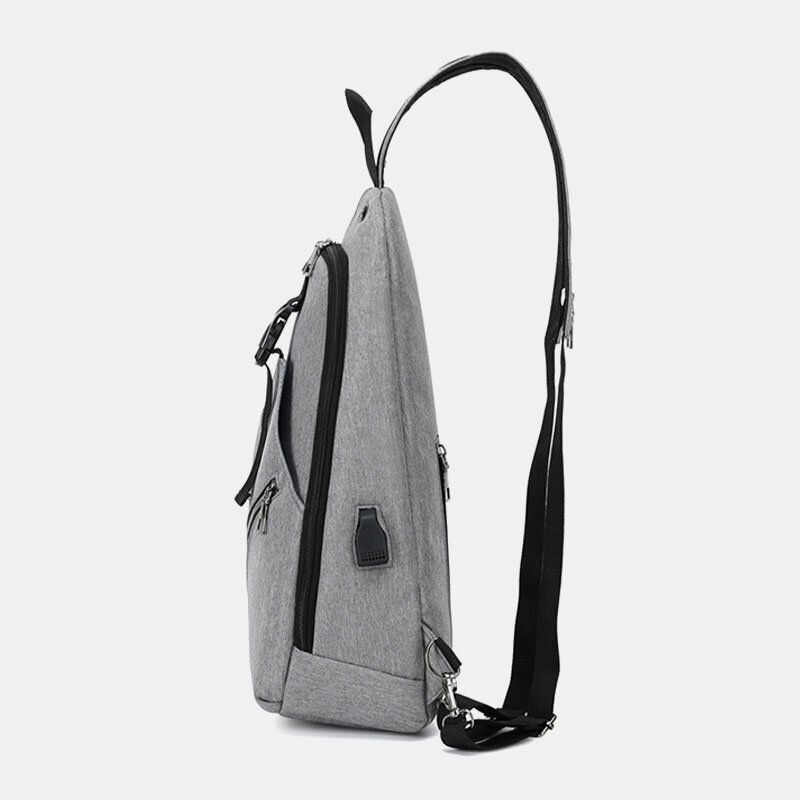 Heren Multifunctionele Waterdichte Usb Oplaadbare Hoofdtelefoon Gat Borst Tassen Rugzak Schoudertas Crossbody Tassen