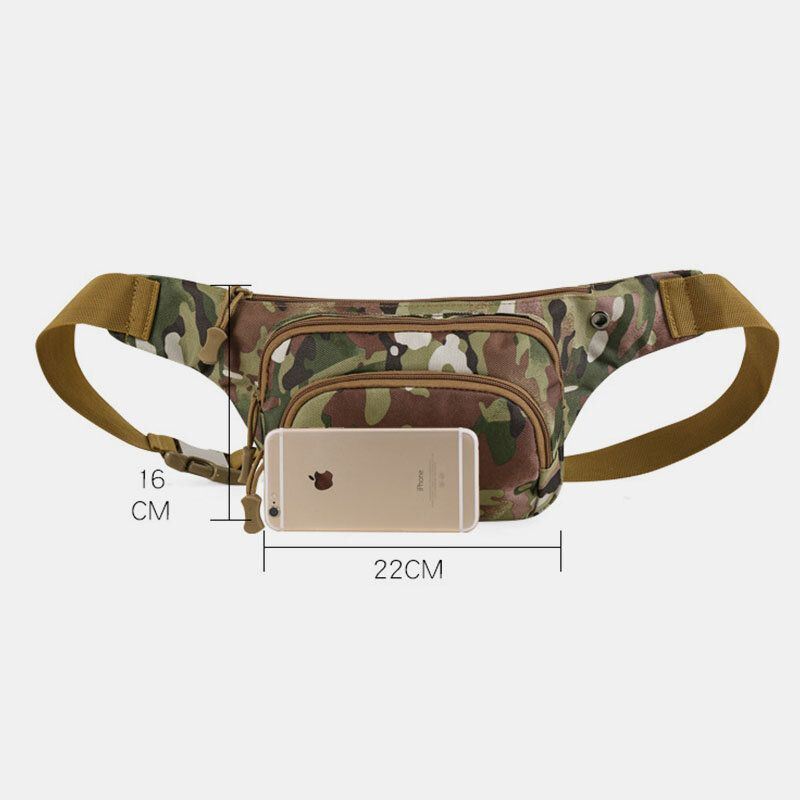 Heren Nylon Multi-carry Multi-pocket Outdoor Tactische Camouflage Rijden Heuptas Schoudertas Borsttas