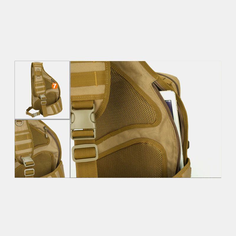 Heren Nylon Tactische Camouflage Rijden Camping Sport Outdoor Schoudertas Borsttas