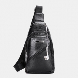 Heren Oortelefoongat Zakelijke Crossbodytas Met Meerdere Zakken Borsttas Sling Bag