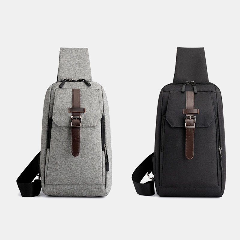 Heren Oxford Casual Slijtvaste Multifunctionele Usb Opladen Borsttas Crossbody Tas