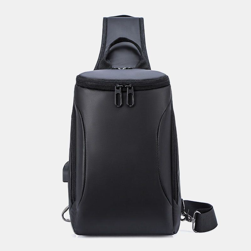 Heren Oxford Usb Opladen Anti-diefstal Borsttas Veelzijdige Grote Capaciteit Waterdichte Nacht Reflecterende Strip Ontwerp Crossbody Tassen