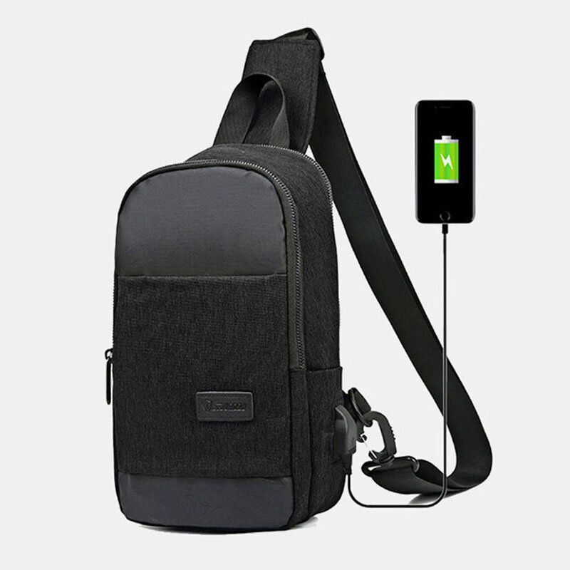 Heren Oxford Waterdichte Grote Capaciteit Usb Opladen Borsttas Messenger Crossbody Tas