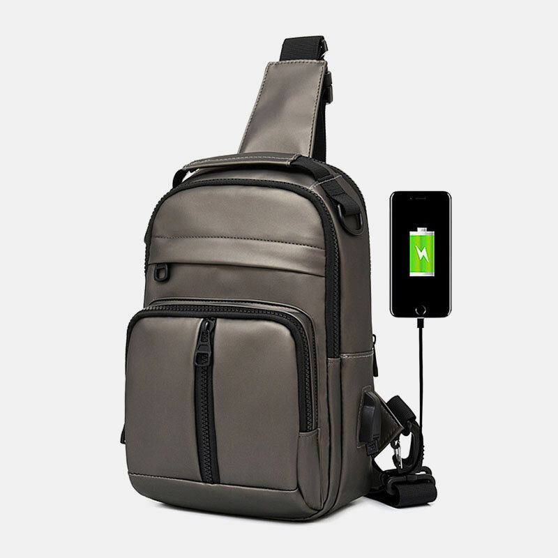 Heren Polyester Multi-carry Medium Capaciteit Met Usb Opladen Borsttas Schoudertas