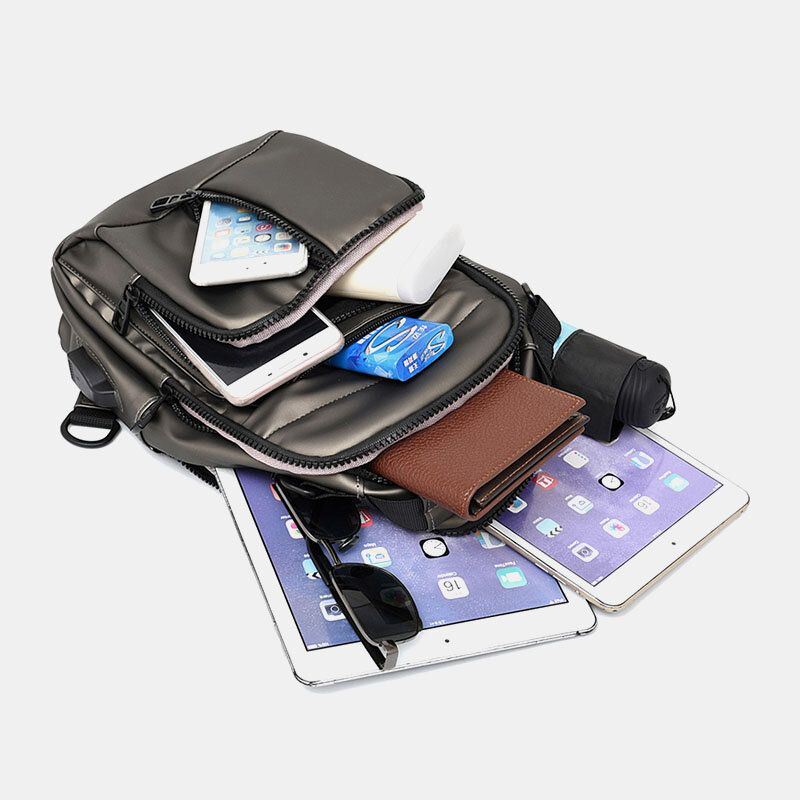 Heren Polyester Multi-carry Medium Capaciteit Met Usb Opladen Borsttas Schoudertas