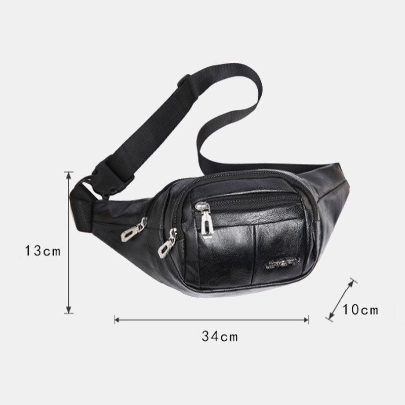 Heren Pu Leer Anti-diefstal Multifunctionele Multi-pocket 6.5inch Telefoon Tas Heuptas Borst Tas Crossbody Tassen