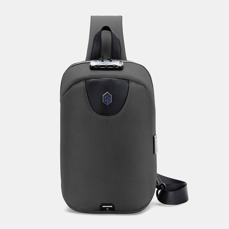 Heren Usb Opladen Anti-diefstal Code Lock Borsttas Multifunctionele Grote Capaciteit Outdoor Travel Crossbody Bag