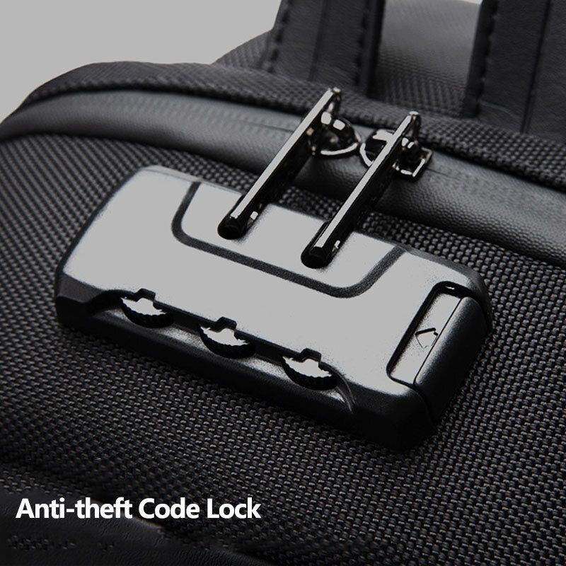 Heren Usb Opladen Anti-diefstal Code Lock Borsttas Multifunctionele Grote Capaciteit Outdoor Travel Crossbody Bag