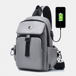 Heren Usb Opladen Multi-carry Multi-layer Waterdichte Crossbody Tas Borsttas Sling Bag Rugzak