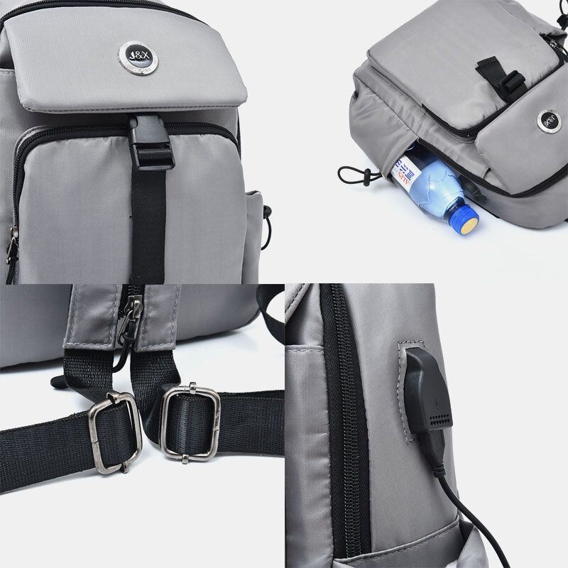 Heren Usb Opladen Multi-carry Multi-layer Waterdichte Crossbody Tas Borsttas Sling Bag Rugzak