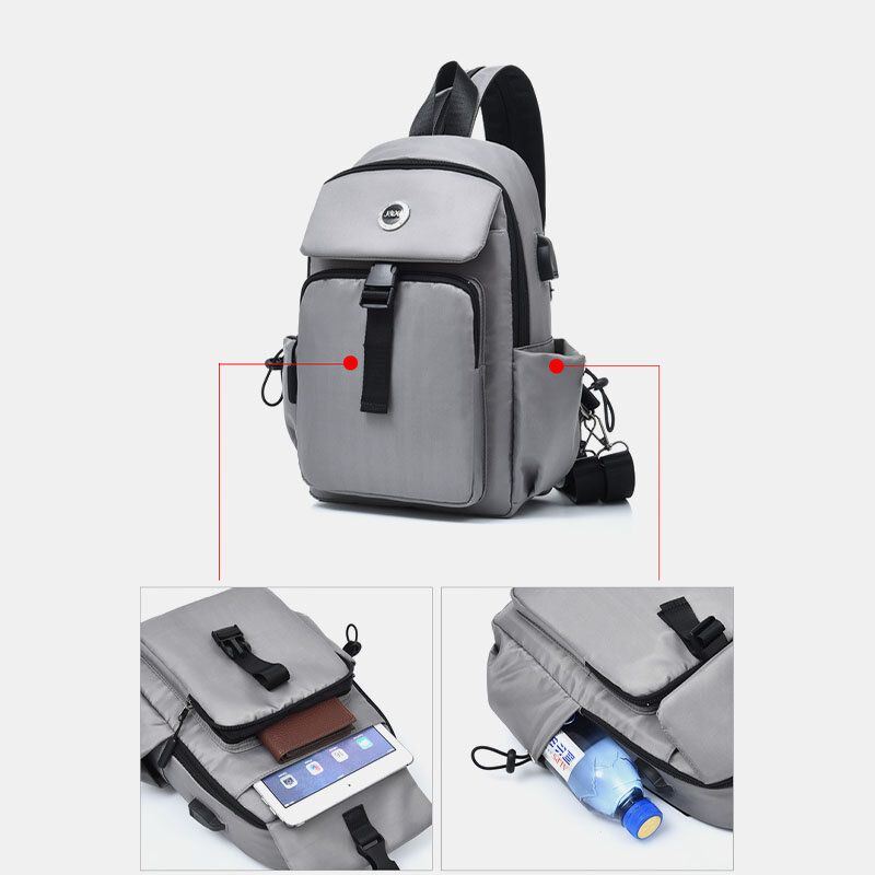 Heren Usb Opladen Multi-carry Multi-layer Waterdichte Crossbody Tas Borsttas Sling Bag Rugzak