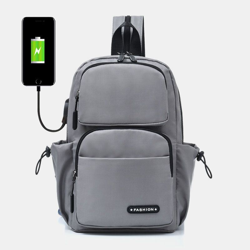 Heren Usb Opladen Multi-carry Multi-layers Waterdichte Crossbody Tas Borsttas Sling Bag Rugzak