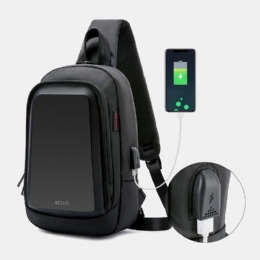 Heren Usb Opladen Waterdichte Borsttas Casual Afneembare Schouderriem Ademende Crossbody Tassen Schoudertas