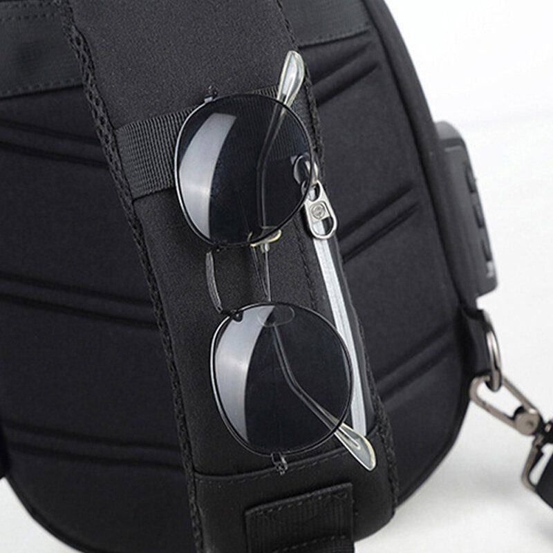 Heren Usb-oplader Met Grote Capaciteit Meerlagige Waterdichte Crossbodytas Borsttas Sling Bag