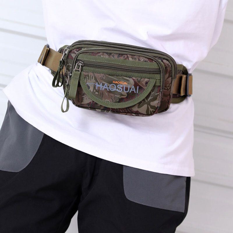 Heren Waterdichte Multi-pocket Camouflage Outdoor Borsttas Heuptas Sling Bag