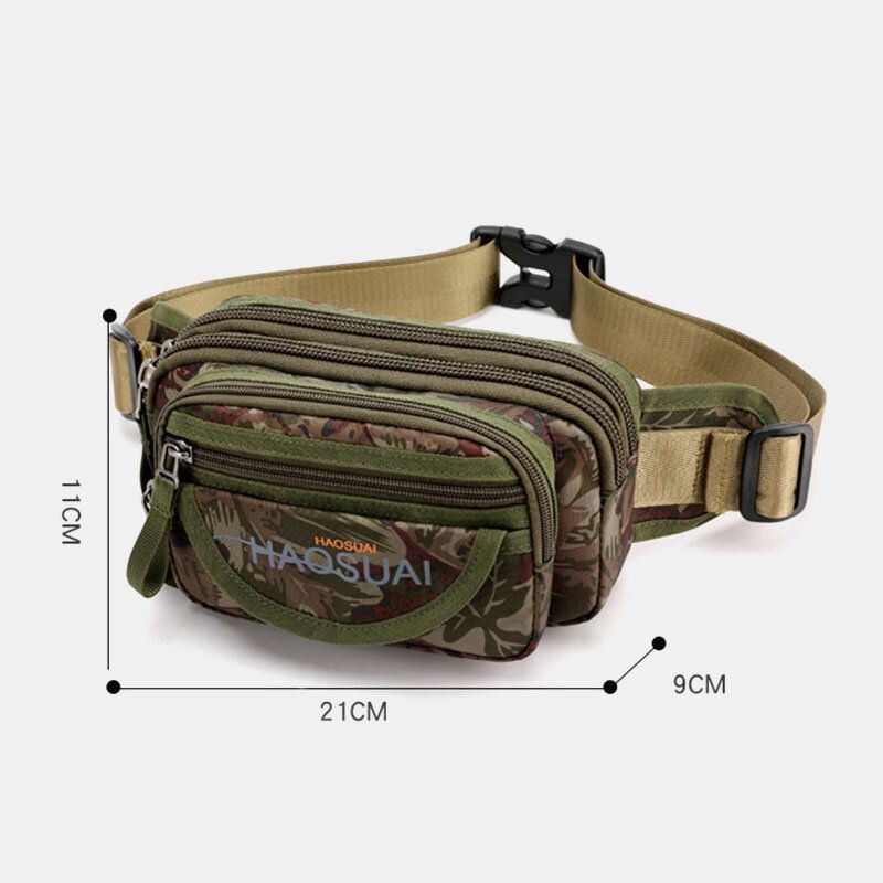 Heren Waterdichte Multi-pocket Camouflage Outdoor Borsttas Heuptas Sling Bag