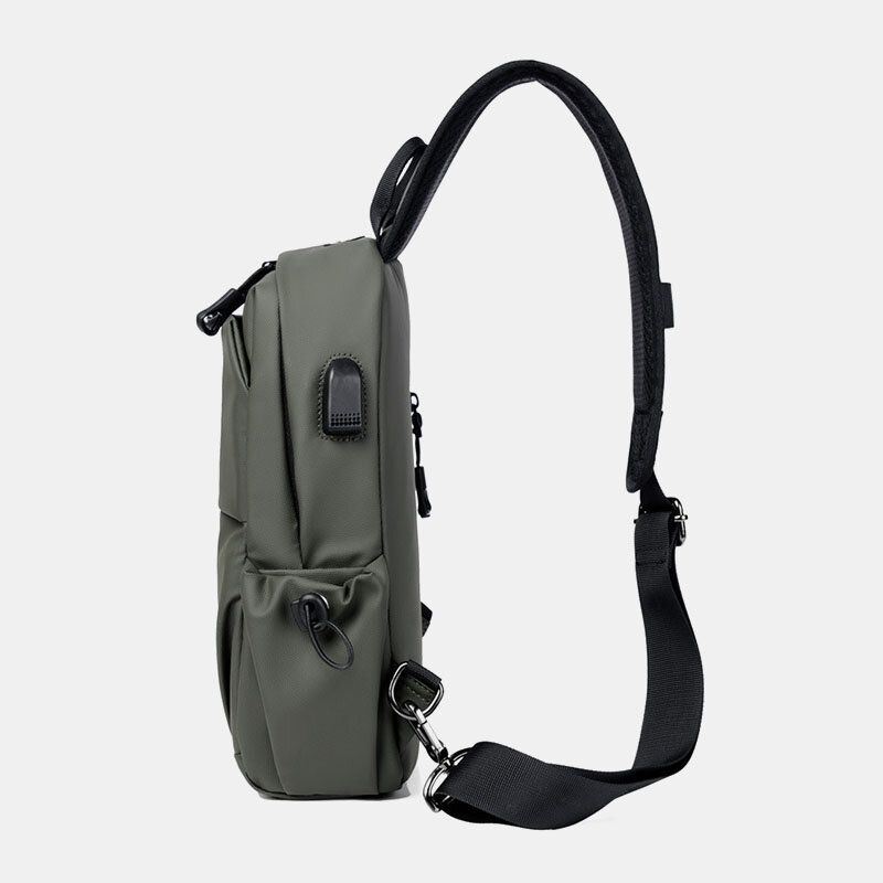 Heren Waterdichte Slijtvaste Usb Opladen Borsttas Multi-pocket Anti-diefstal Crossbody Schoudertas