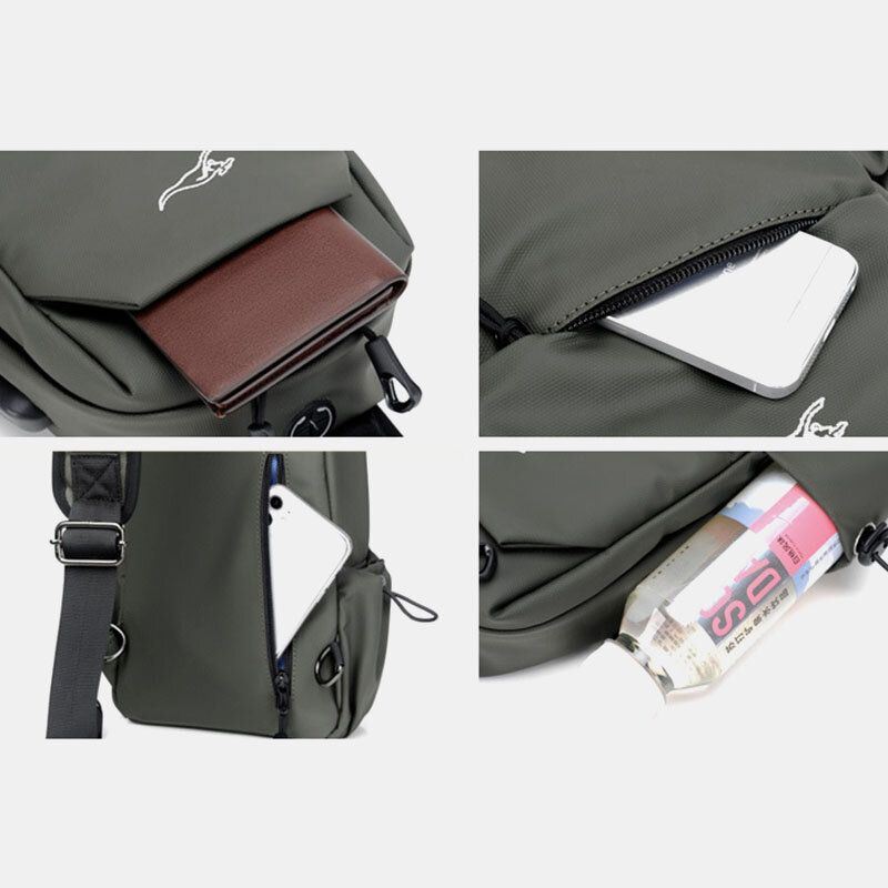 Heren Waterdichte Slijtvaste Usb Opladen Borsttas Multi-pocket Anti-diefstal Crossbody Schoudertas