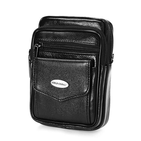 5.3 Inch Mobiele Telefoon Heren Lederen Vintage Heuptas Crossbody Tas