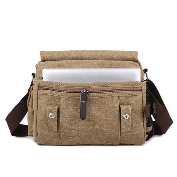 Canvas Outdoor Reizen Vrije Tijd Schouder Heren Dames Retro Capaciteit Crossbody Tas