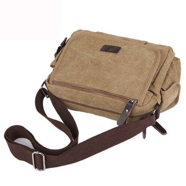 Canvas Outdoor Reizen Vrije Tijd Schouder Heren Dames Retro Capaciteit Crossbody Tas