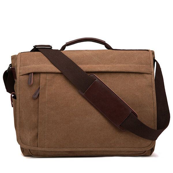 Canvas Zakelijke Laptoptas Met Grote Capaciteit Schoudertas Crossbody-tas Voor Heren