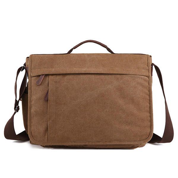 Canvas Zakelijke Laptoptas Met Grote Capaciteit Schoudertas Crossbody-tas Voor Heren