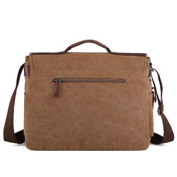 Canvas Zakelijke Laptoptas Met Grote Capaciteit Schoudertas Crossbody-tas Voor Heren