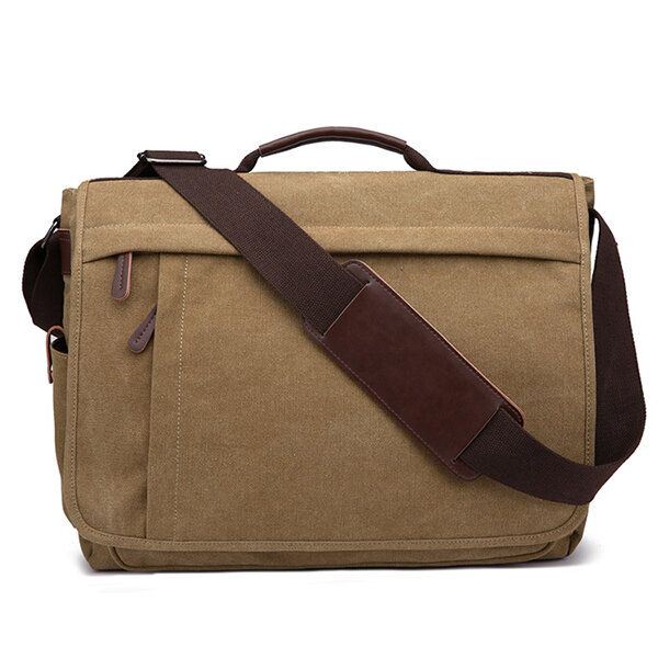 Canvas Zakelijke Laptoptas Met Grote Capaciteit Schoudertas Crossbody-tas Voor Heren